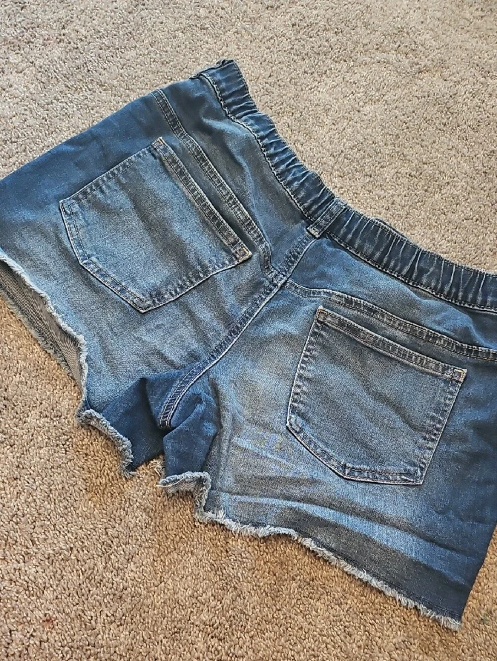 J2🔹️wonder nation Denim Frayed Hem Shorts - Blue